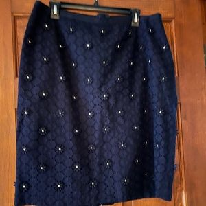 Talbots Navy Lace Flower Skirt - Size 14W